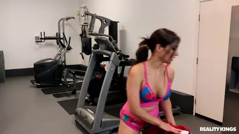 Tru Kait: Busty Latina MILF Undresses and Spreads in the Gym – photo 5 of 21