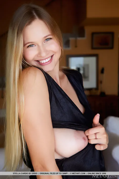 Stella Cardo: European Blonde Strips Off Her Black Dress and Spreads Her Pussy – photo 9 of 18