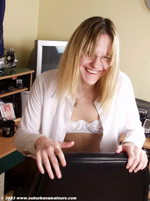 Thick British Secretary Strips Off Her Lingerie for Anal Play at Work – photo 5 of 20