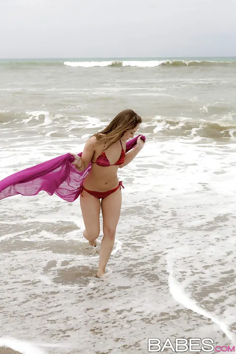 Remy LaCroix: Brunette Strips Off Her Bikini on the Beach – photo 4 of 12