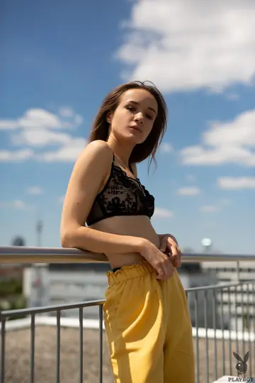 Ukrainian Brunette Bares Her Ass Posing Nude in the Sun