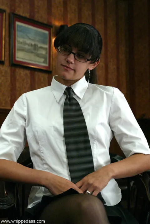 Penny Barber: Busty Latina MILF in Glasses Dominates Brunette in the Office Bondage – photo 5 of 20