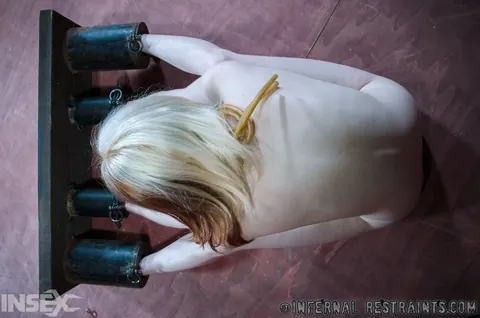 April Rain: Thick Blonde MILF Restrained in Dungeon Spreads Her Hairy Pussy – photo 3 of 14