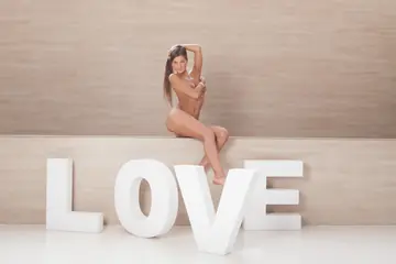 Melena A – Athletic Brunette Undresses and Spreads Her Shaved Pussy