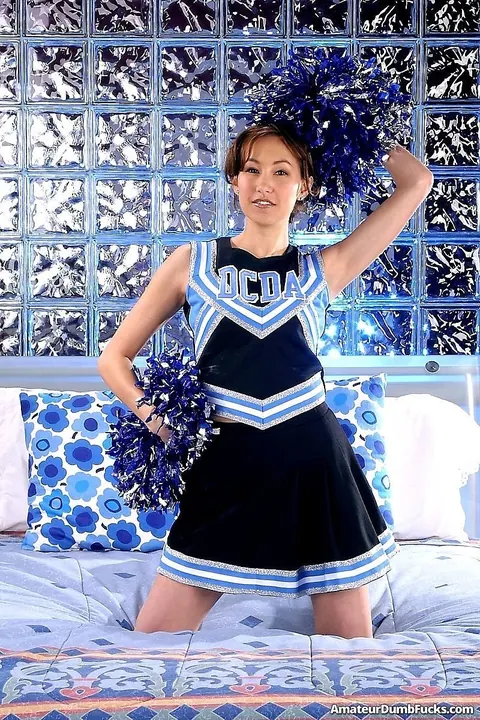 Asian Redhead in Uniform Rides a Dildo and Spreads Her Hairy Pussy – photo 2 of 21