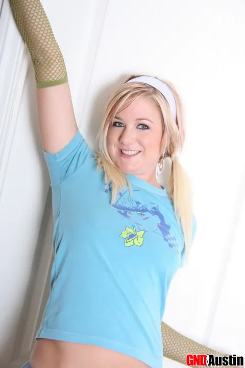 Blonde in Pigtails Poses in Panties and Socks – photo 2 of 12