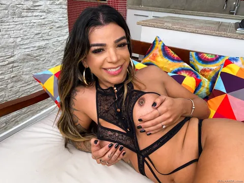 Thick Trans Woman Strokes Her Cock and Uses a Dildo – photo 7 of 15