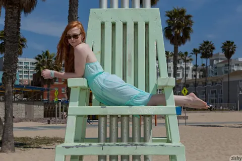 Bree Abernathy: Redhead in Glasses Walks Outdoors in a See-Through Dress – photo 10 of 11