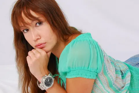 Asian Redhead Strips Out of Her Shorts and Poses Nude – photo 13 of 16