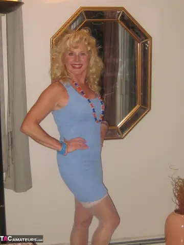 Mature Curvy Blonde Sucks Her Partner's Small Cock Then Pegs Him