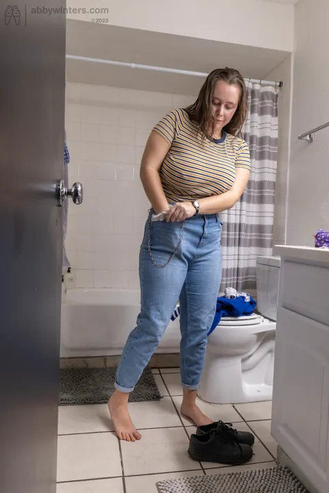 Brunette PAWG Poses in Panties and Jeans – photo 13 of 20