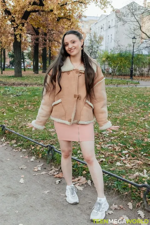 European Brunette Sucks Cock and Gets Fucked Outdoors – photo 1 of 21