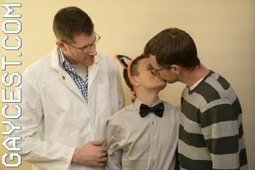 Slim Twink Takes Bareback Anal from Doctor and Lover
