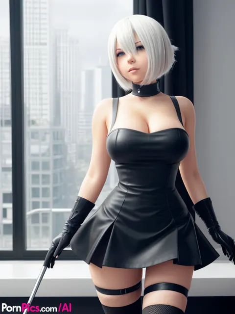 AI-Generated Short-Haired Woman Shows Off Her Big Tits and Spreads – photo 7 of 10