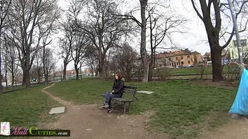 Hairy Woman Has Outdoor Sex and Takes a Facial