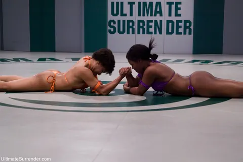 Coffee Brown: Ebony Lesbians in Bikinis Finger, Lick and Kiss in Bondage – photo 6 of 21