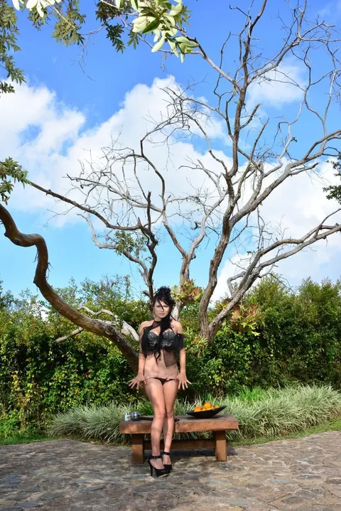 Camila Rios: Colombian Brunette Strips Out of Her Lingerie Outdoors – photo 6 of 17