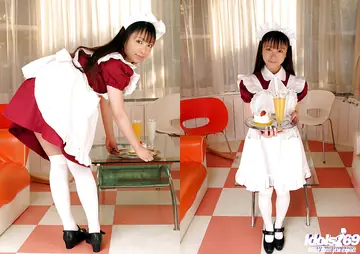 Japanese Maid Strips Out of Her Uniform and Lingerie