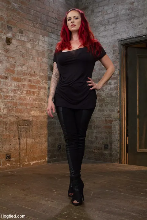 Iona Grace: Busty Redhead in Bondage Takes Anal Dildo from Short-Haired Partner – photo 3 of 21