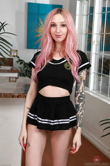 Petite Blonde Undresses and Poses Naked