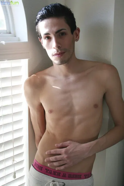 Slim Hairy Man Strips Nude on the Bed – photo 3 of 20