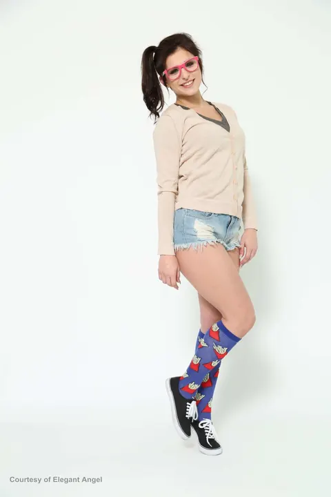 Abby Cross: Petite Brunette in Glasses and Uniform Sucks and Fucks – photo 16 of 21