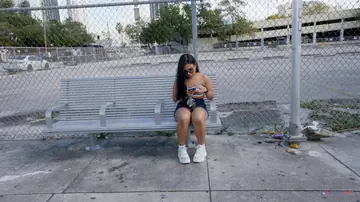 Tattooed Latina in a Skirt and Glasses Gets Ass Fucked in the Van