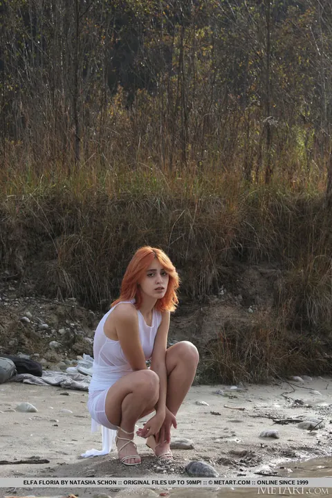 Elfa Floria: Tall Redhead PAWG Strips Out of Her Skirt Outdoors – photo 1 of 18