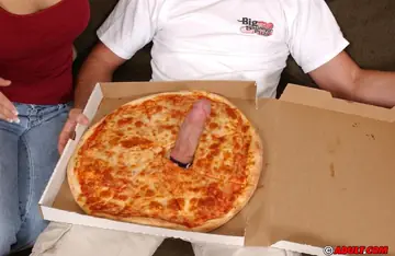 Busty Blonde Blows Pizza Guy and Rides Him Cowgirl