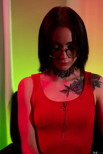 Petite German Brunette Fingers Herself Bound in a Bodysuit