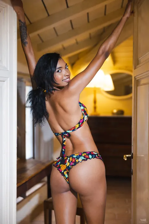 Barbie Reyes: Tall Ebony Latina Strips Out of Her Bikini and Spreads – photo 2 of 20