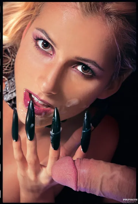 Cynthia R: Blonde in Cosplay and Boots Takes Double Penetration and a Facial – photo 12 of 12