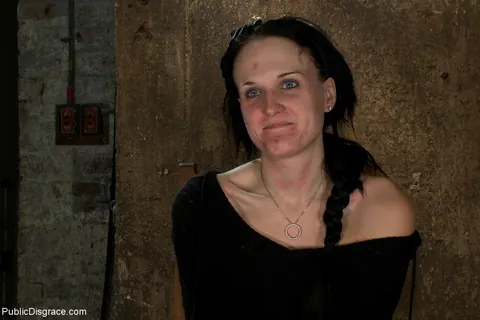 Bobbi Brixton: Hairy Brunette Spreads in Public Bondage Group – photo 20 of 21