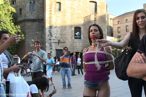 Samia Duarte: Spanish Brunette Restrained and Posing Outdoors – photo 18 of 20