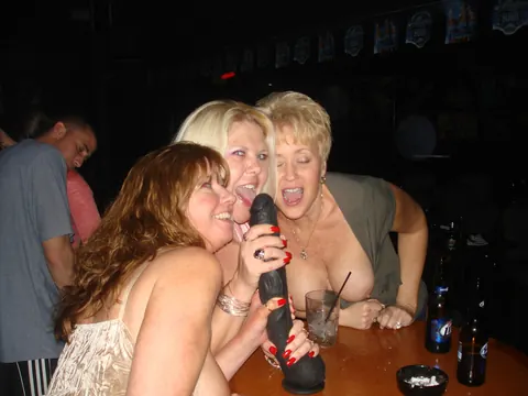 Dee Delmar: Mature Blonde and Redhead in Dresses Share a Cock in a Threesome – photo 17 of 20