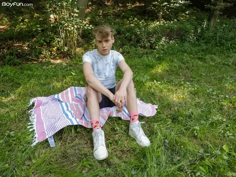 Hung Twink Undresses and Displays Cock Outdoors – photo 1 of 20