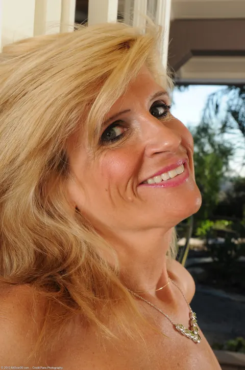 Crystal Jewels: Blonde MILF in Stockings Spreads Her Pussy at the Window – photo 21 of 21