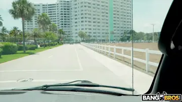 Petite Brunette in Glasses Gives a Blowjob and Takes Anal in the Car