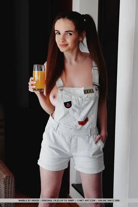 Maible: European Redhead in Pigtails Strips Out of Her Shorts – photo 3 of 18