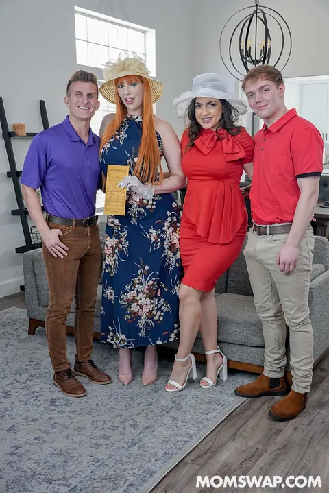 Lauren Phillips & Valentina Bellucci: Curvy MILF Rides Cock in a Foursome – photo 10 of 20