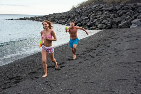 Oxana Chic: Brunette with Small Natural Tits Takes Anal on the Beach – photo 1 of 12
