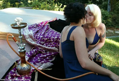 Dylan Ryan: Short-Haired Brunette MILFs Kiss and Share a Sybian in Bikinis – photo 5 of 20