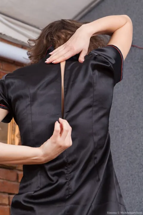 Pale Short-Haired Brunette Strips Out of Her Skirt and Spreads – photo 5 of 17