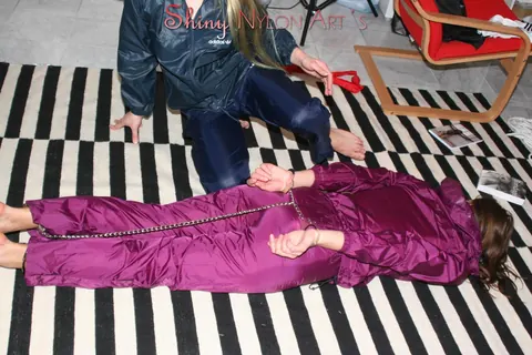 PAWG Restrained in Stockings During Lesbian Bondage – photo 8 of 16