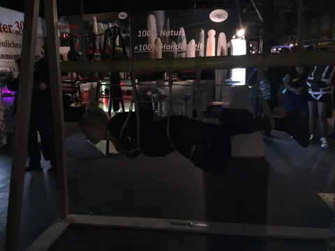 Blonde Hangs Upside Down in Rope Bondage – photo 5 of 16