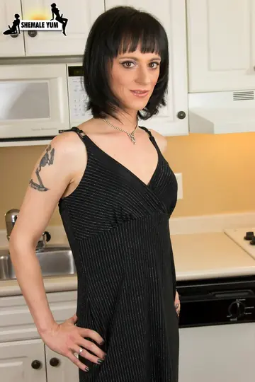 Slim Trans Woman Stands in Panties and Displays Her Body