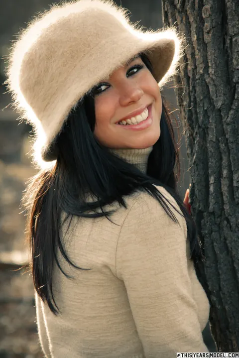 Destiny Moody: Brunette in Panties and Boots Poses Nude in the Woods – photo 3 of 10