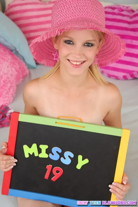 Missy Mae: Petite Blonde Strips to Show Her Big Natural Tits – photo 8 of 17
