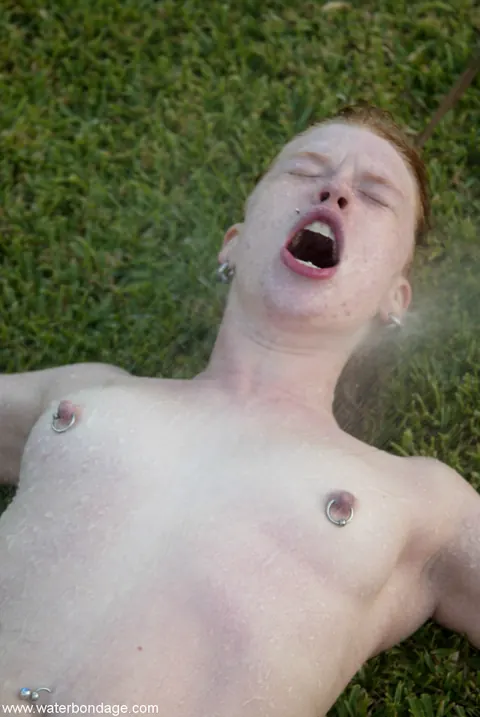 Petite Redhead MILF Bound and Spread Outdoors – photo 15 of 20