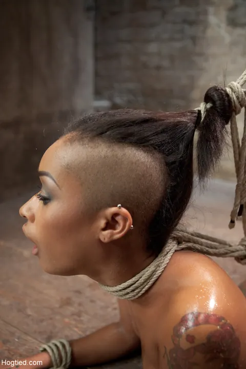 Skin Diamond: Thick Ebony Brunette Gets Restrained and Fingered in Lesbian Bondage – photo 9 of 21